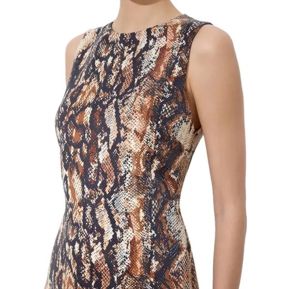 Alice + Olivia Snakeskin Leather Midi Dress